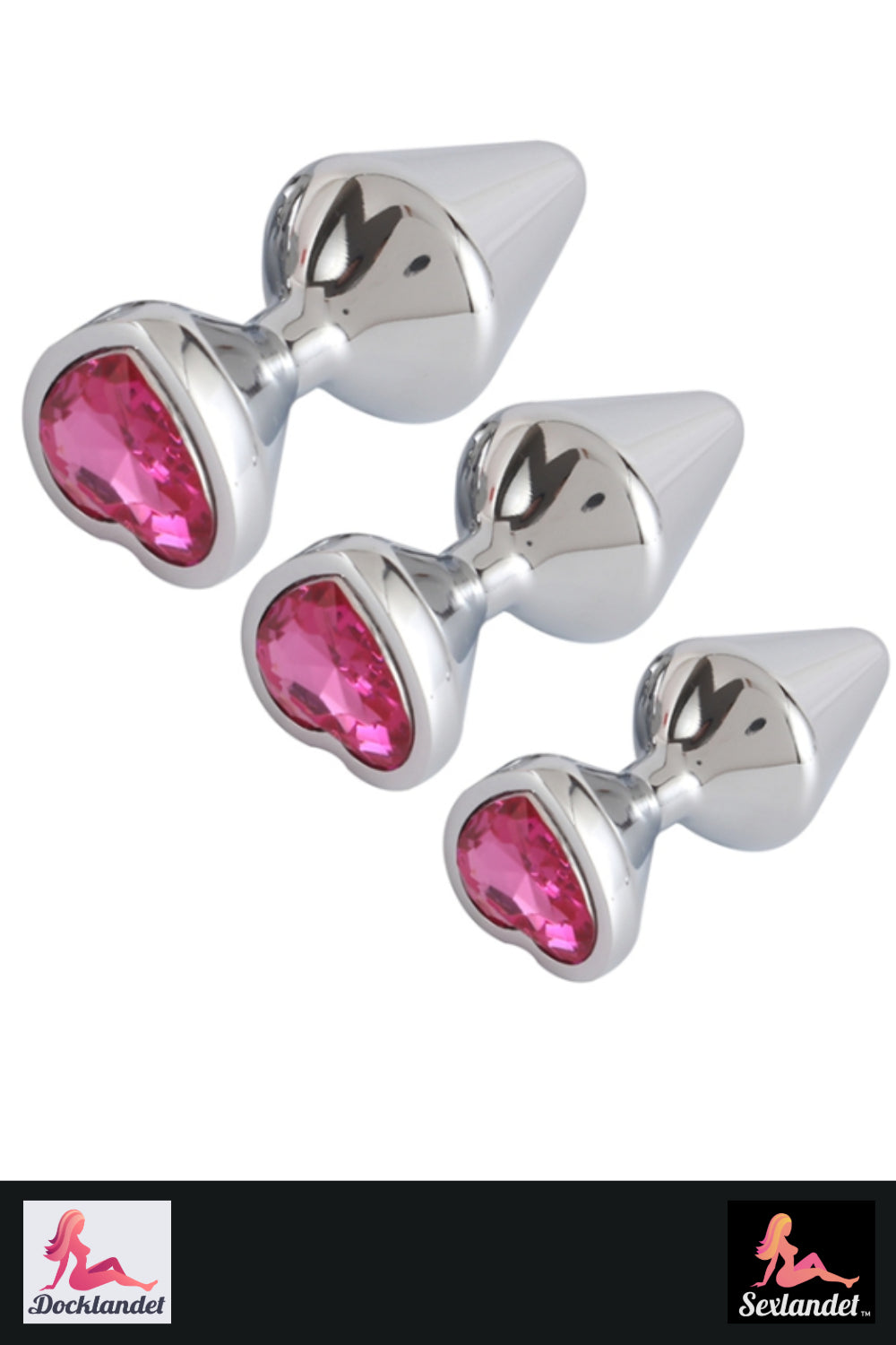 Butt plug in aluminum - set with 3 sizes