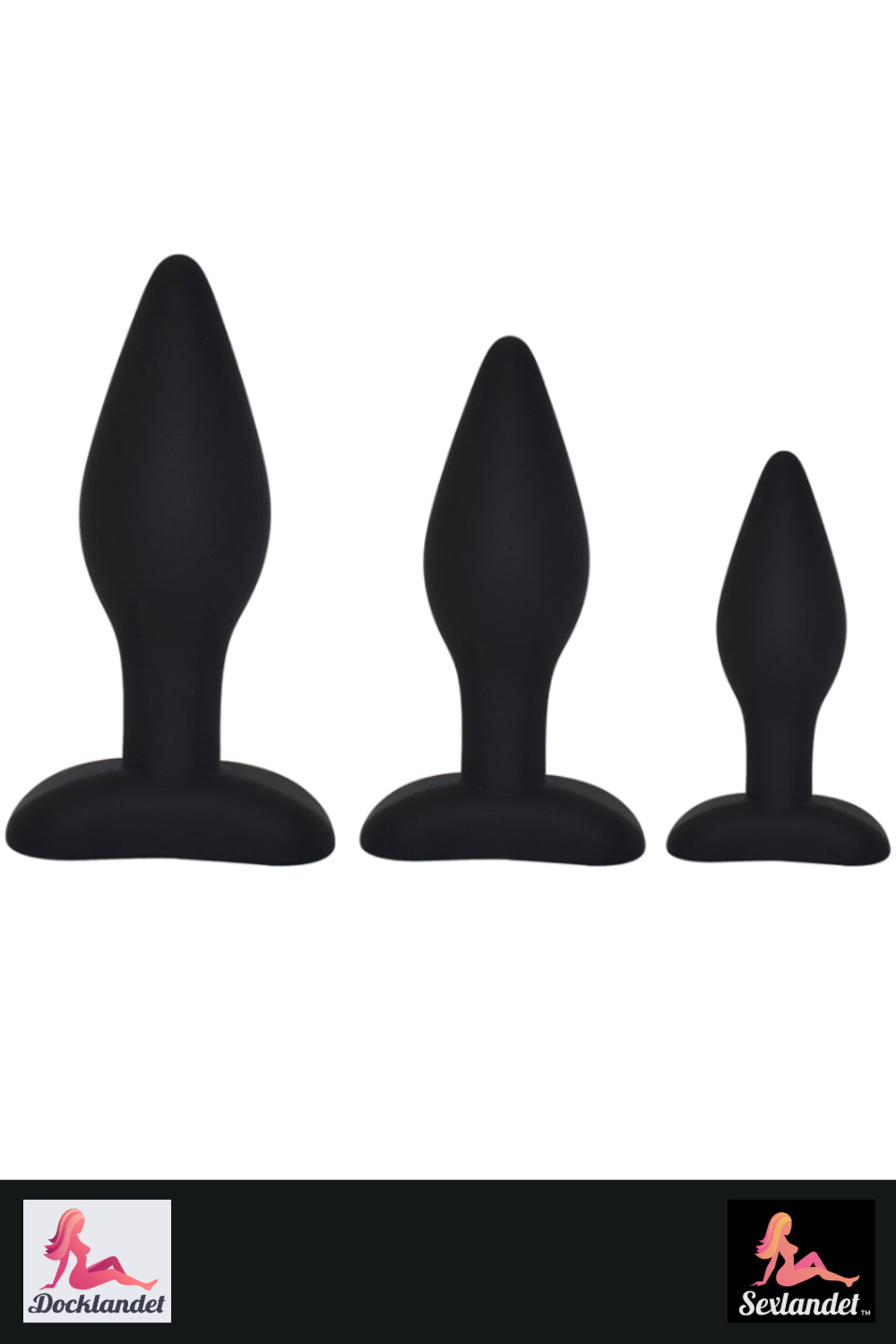 Klassieke buttplug in zachte siliconen - ingesteld met 3 maten