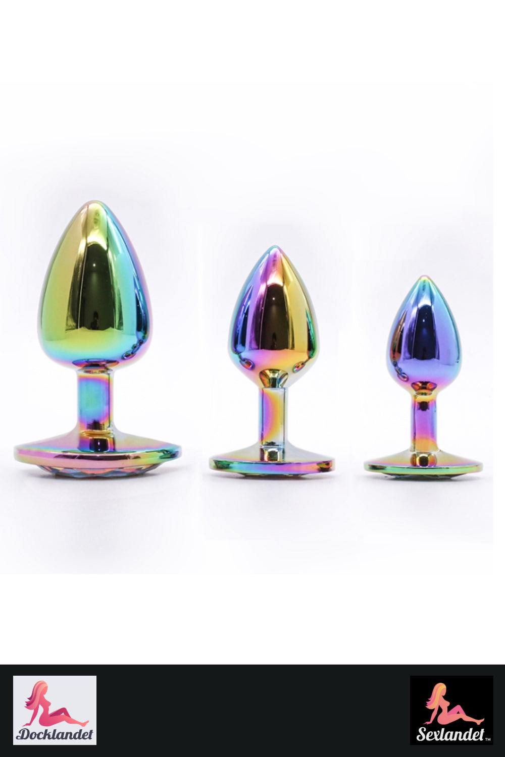 Butt plug in aluminum - set with 3 sizes