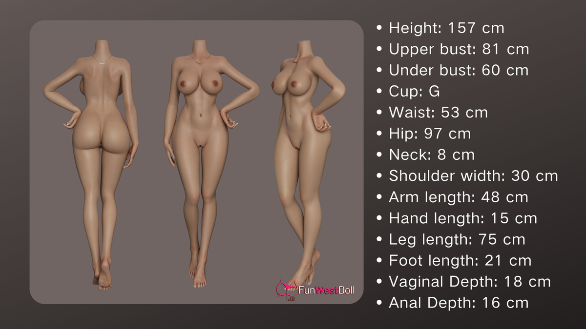 Nicole sekspop (FunWest Doll 157 cm G-cup #036S siliconen)
