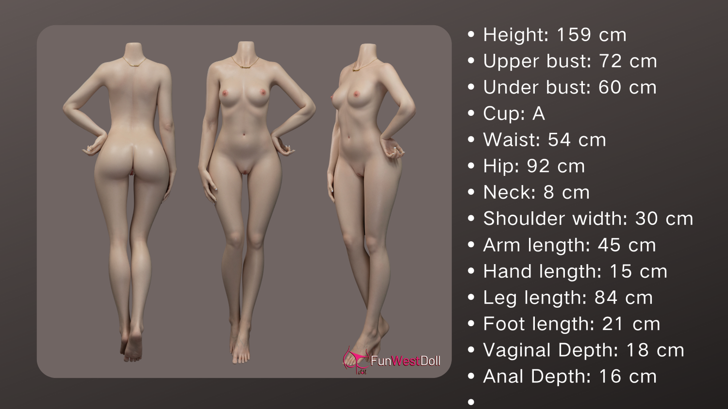 Amy sekspop (FunWest Doll 159 cm A-cup #041S siliconen)