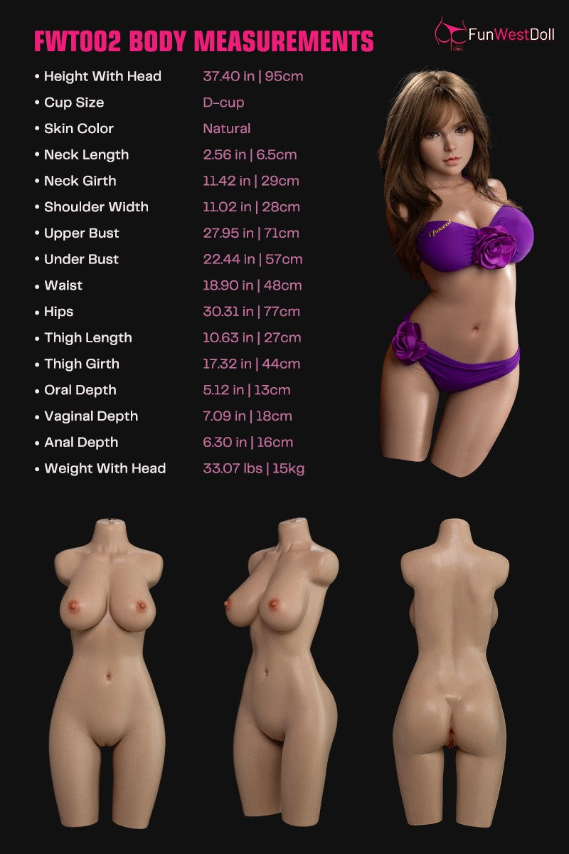 Lily Torso sekspop (FunWest Doll 95 cm D-cup #036S siliconen)