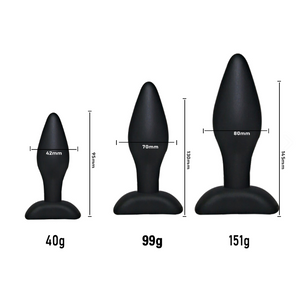 Klassieke buttplug in zachte siliconen - ingesteld met 3 maten