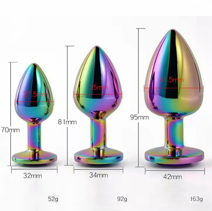 Butt plug in aluminum - set with 3 sizes