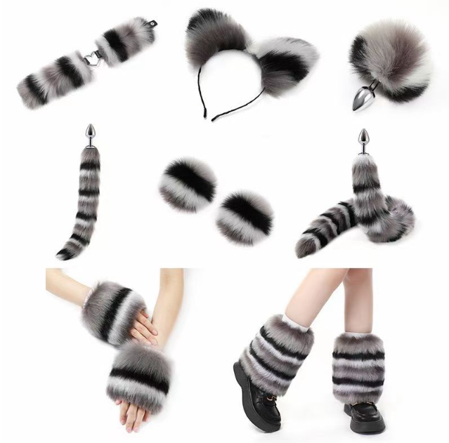 Furry Outfit In Kleurrijk Bont (Set van 11 stuks)
