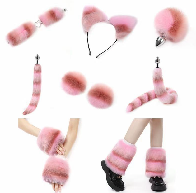 Furry Outfit In Kleurrijk Bont (Set van 11 stuks)