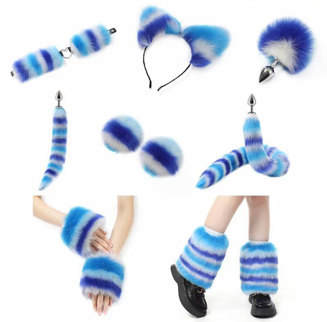 Furry Outfit In Kleurrijk Bont (Set van 11 stuks)