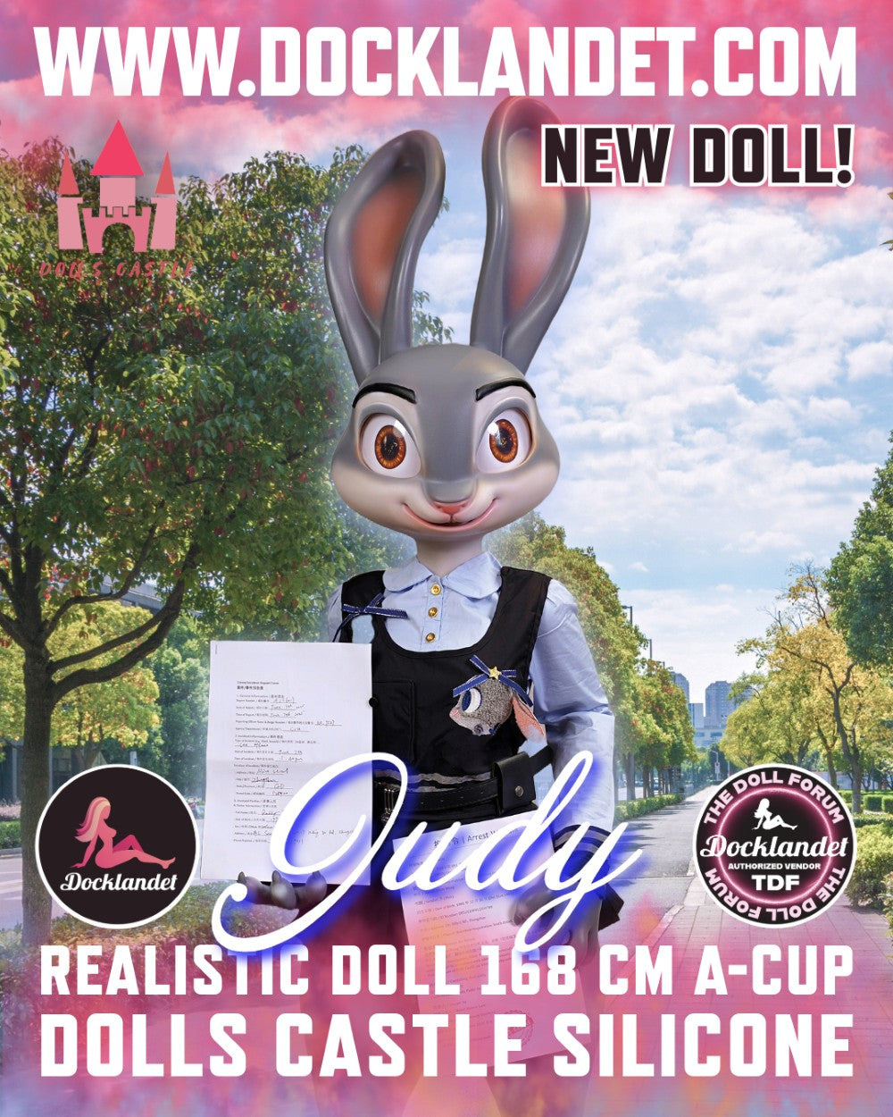 Judy the Rabbit Sex Doll (Dolls Castle 168 cm a-cup siliconen)