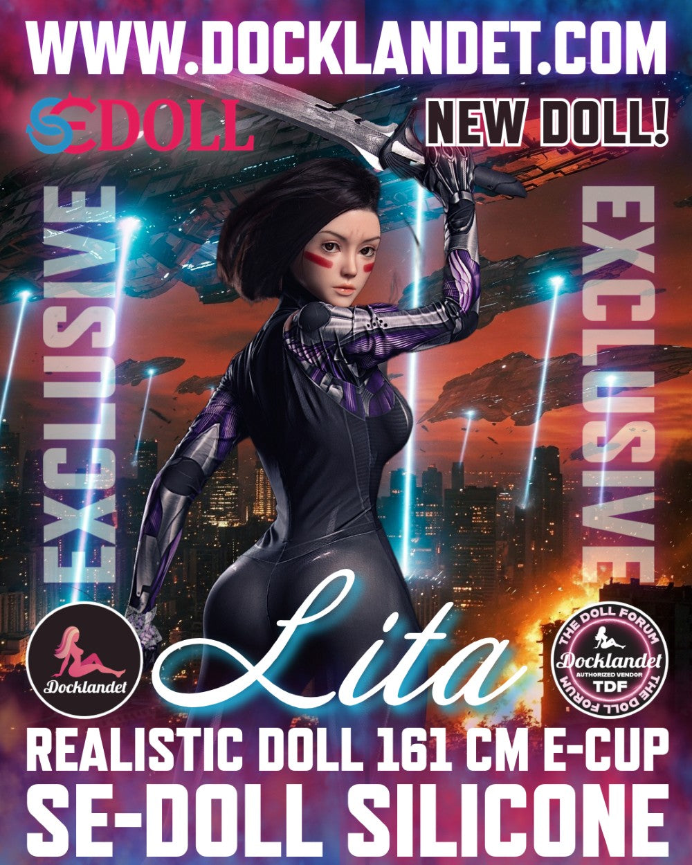 Lita.Een "Alita" sekspop (SEDoll 161 cm E-cup #149SC siliconen Pro)